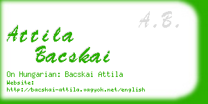 attila bacskai business card